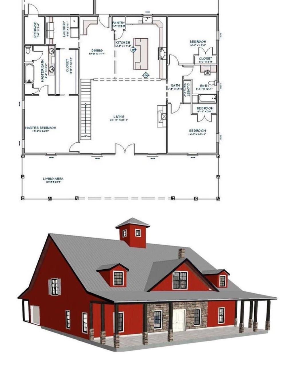 10+ Efficient Barndominium Lake House Plans Layouts