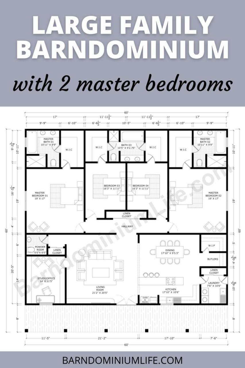 Master Bedroom Barndominium Floor Plans: 2 Stunning Designs to Inspire Your Dream Home