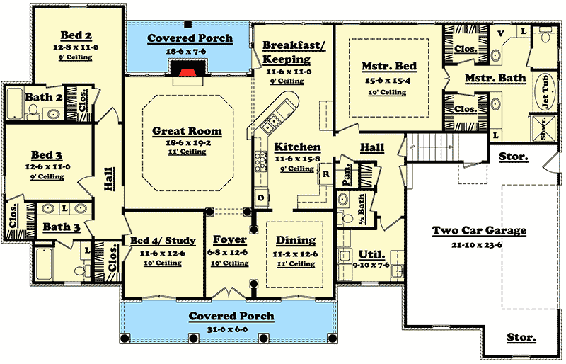 The Perfect Space: 4 Bedroom House Plans with Open Floor