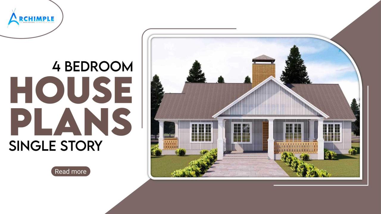 Small 4 Bedroom House Plans 1 Story: Perfect for Families and Budget-Friendly