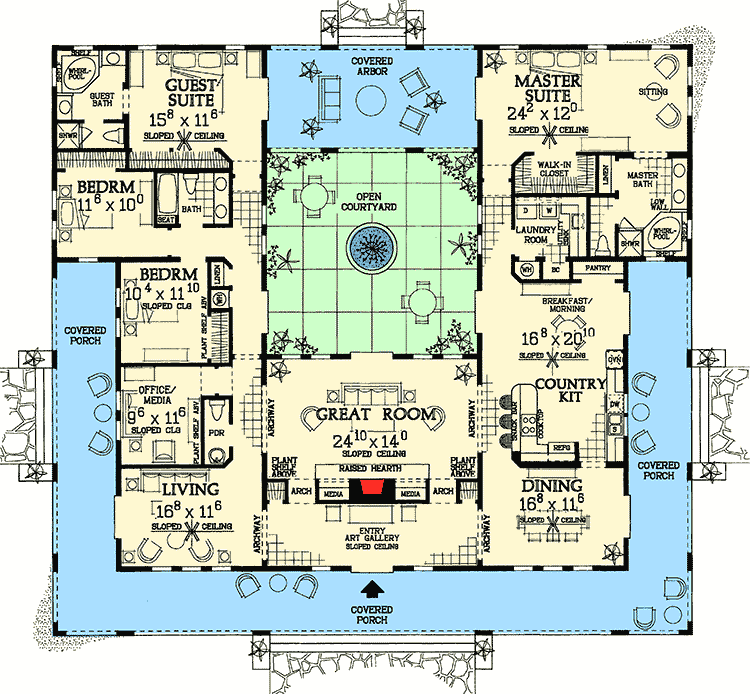 Courtyard House Plans: A Private Oasis in the Heart of Your Home