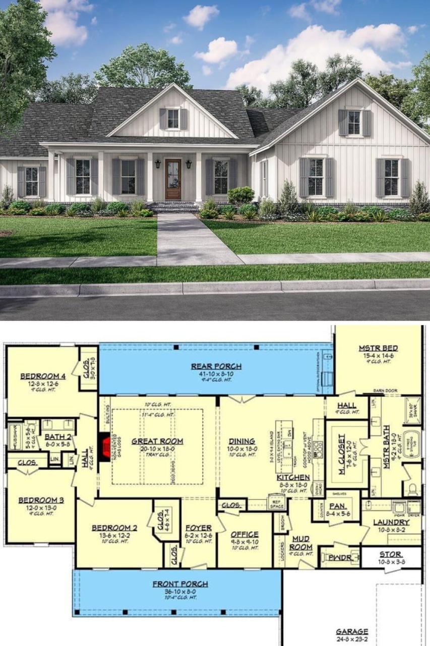 Discover the Charm of 4 Bedroom 1 Story House Plans Farmhouse: A Practical Guide