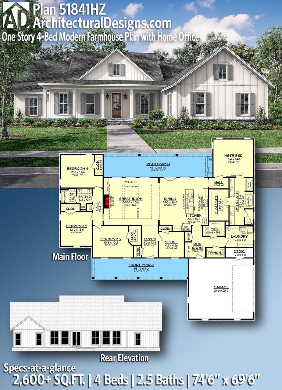 Discover the Charm of 4 Bedroom 1 Story House Plans Farmhouse: A Practical Guide