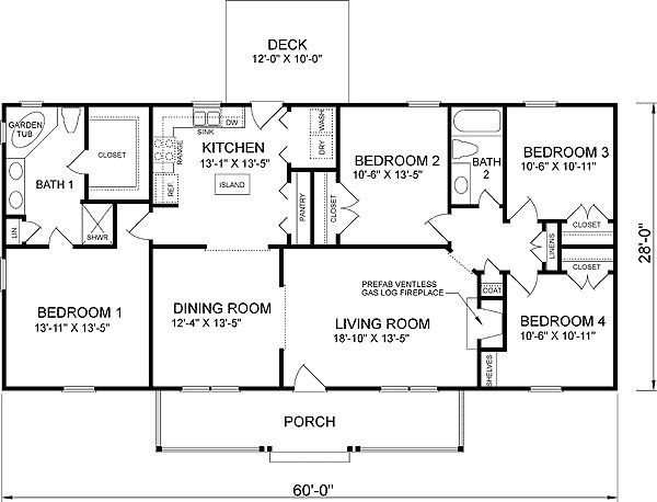 Small 4 Bedroom House Plans 1 Story: Perfect for Families and Budget-Friendly